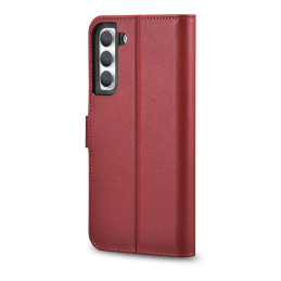 iCarer Haitang odinis piniginės dėklas Odinis dėklas, skirtas Samsung Galaxy S22+ (S22 Plus) piniginės dangtelis raudona...