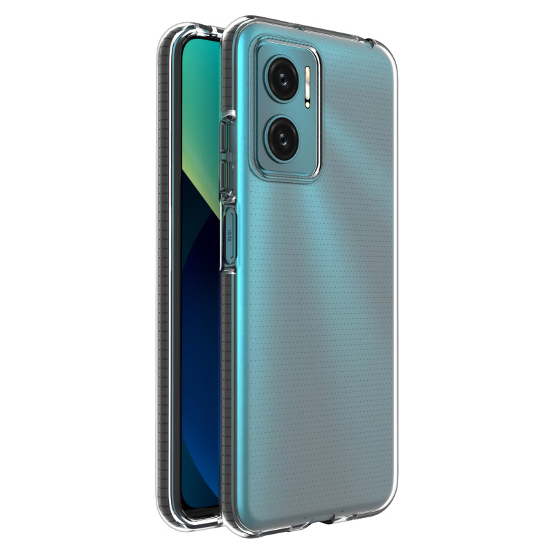 Spring Case gelio dėklas su spalvingu rėmeliu, skirtas Xiaomi Redmi 10 black