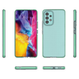 Spring Case padengtas gelio dėklas su spalvingu rėmeliu, skirtas Samsung Galaxy A53 5G juodas