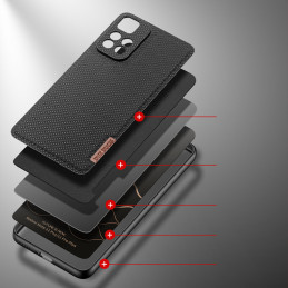 Dux Ducis Fino dėklo dangtelis padengtas nailono medžiaga Xiaomi Redmi Note 11 Pro+ 5G (Kinija) / 11 Pro 5G (Kinija) / M...
