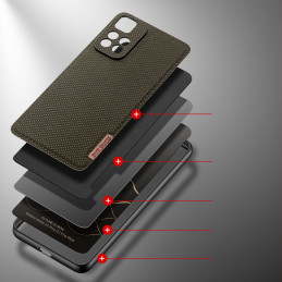 Dux Ducis Fino dėklo dangtelis padengtas nailono medžiaga Xiaomi Redmi Note 11 Pro+ 5G (Kinija) / 11 Pro 5G (Kinija) / M...