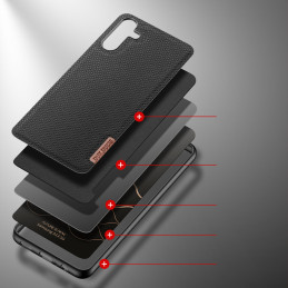 Dux Ducis Fino dėklo dangtelis, padengtas nailono medžiaga, skirtas Samsung Galaxy A13 5G juodas