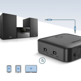 Ugreen 2in1 Bluetooth 5.0 siųstuvas/ imtuvas muzikai, juodas (CM144)