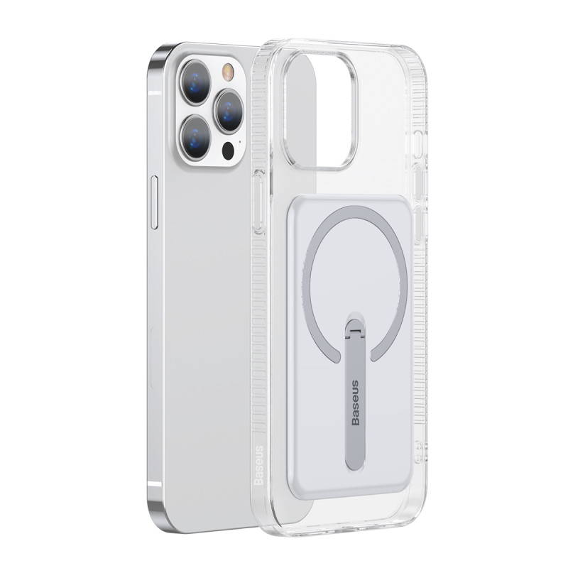 Baseus magnetinis dėklas, magnetinis telefono dėklas iPhone 13 Pro (6.1" 2021) skaidrus