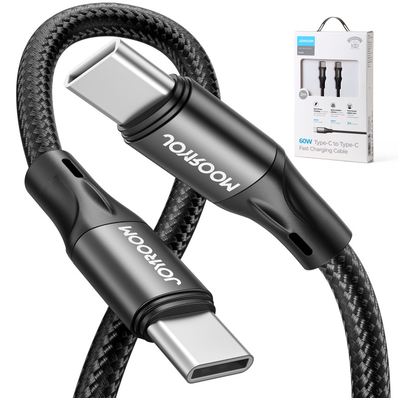 Joyroom S-2030N1-60 USB-C / USB-C PD kabelis 60W 3A 2m - juodas