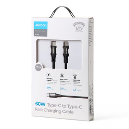 Joyroom S-2030N1-60 USB-C / USB-C PD kabelis 60W 3A 2m - juodas