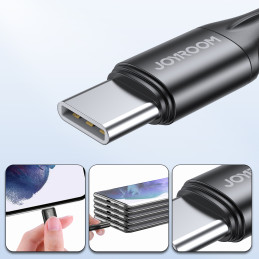 Joyroom S-2030N1-60 USB-C / USB-C PD kabelis 60W 3A 2m - juodas