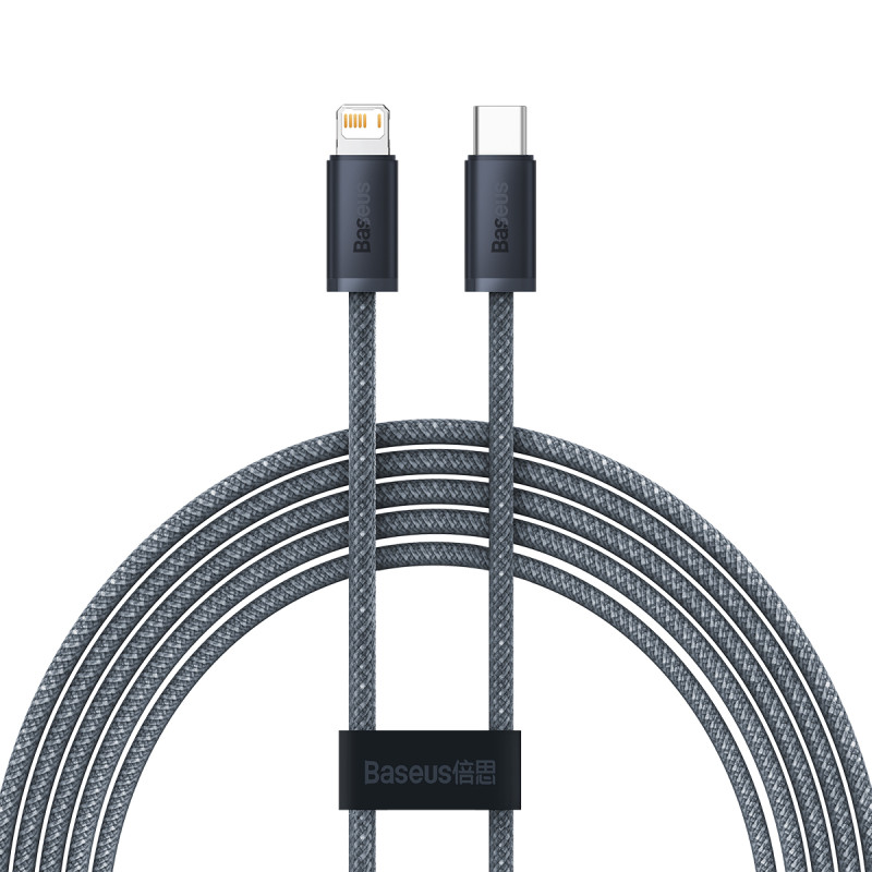 Baseus CALD000116 Lightning – USB-C PD laidas 20W 480Mb/ s 2m – pilkas