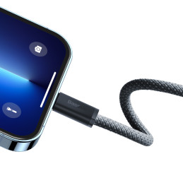 Baseus CALD000116 Lightning – USB-C PD laidas 20W 480Mb/ s 2m – pilkas