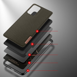 Dux Ducis Fino dėklo dangtelis, padengtas nailono medžiaga, skirtas Samsung Galaxy A73 žaliai