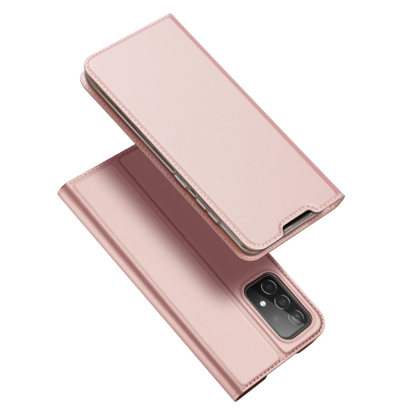 Dux Ducis Skin Pro dėklas su atvartu, skirtas Samsung Galaxy A73 rožinės spalvos