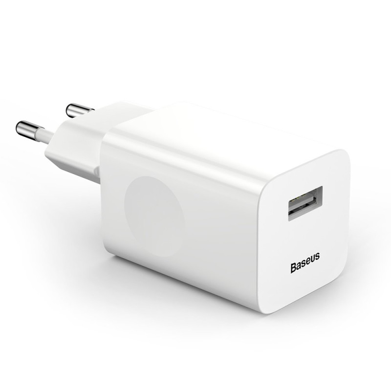 „Baseus Charging Quick Charger“ CCALL-BX02 tinklo USB-A 24W QC 3.0 įkroviklis – baltas
