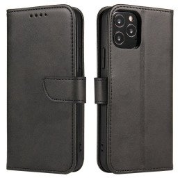 Magnet Case elegantiškas dėklas su atvartu ir stovo funkcija, skirta Samsung Galaxy A03s (166.5) juoda