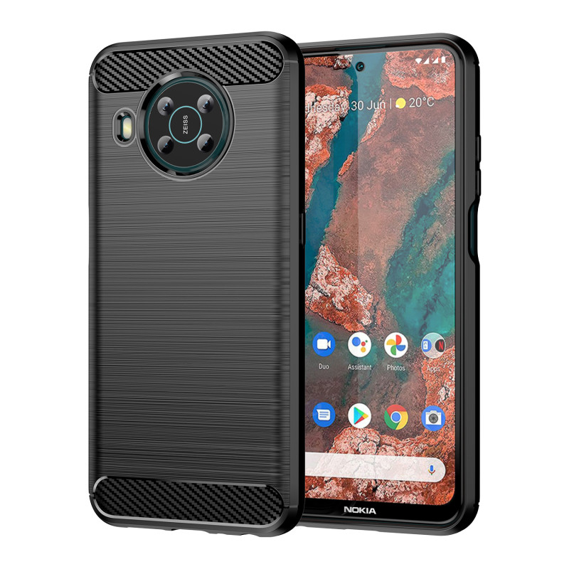 Carbon Case lankstus dėklas Nokia X100 juodas