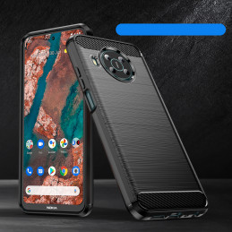 Carbon Case lankstus dėklas Nokia X100 juodas