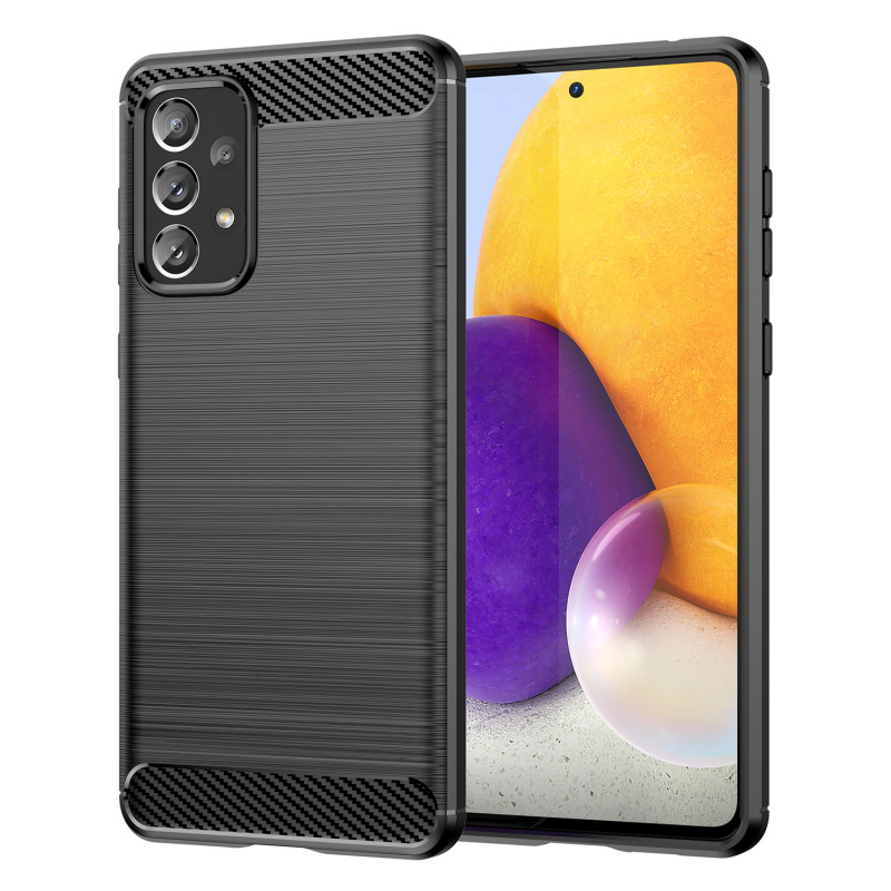 Carbon Case lankstus dangtelis Samsung Galaxy A73 juodas