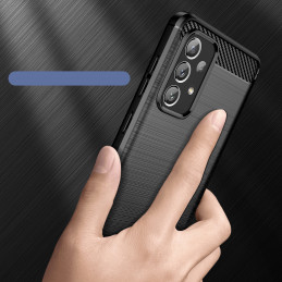 Carbon Case lankstus dangtelis Samsung Galaxy A73 juodas
