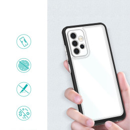 Skaidrus 3in1 dėklas, skirtas Samsung Galaxy A13 5G gelio dangtelis su juodu rėmeliu