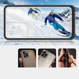 Skaidrus 3in1 dėklas, skirtas Samsung Galaxy A13 5G gelio dangtelis su juodu rėmeliu