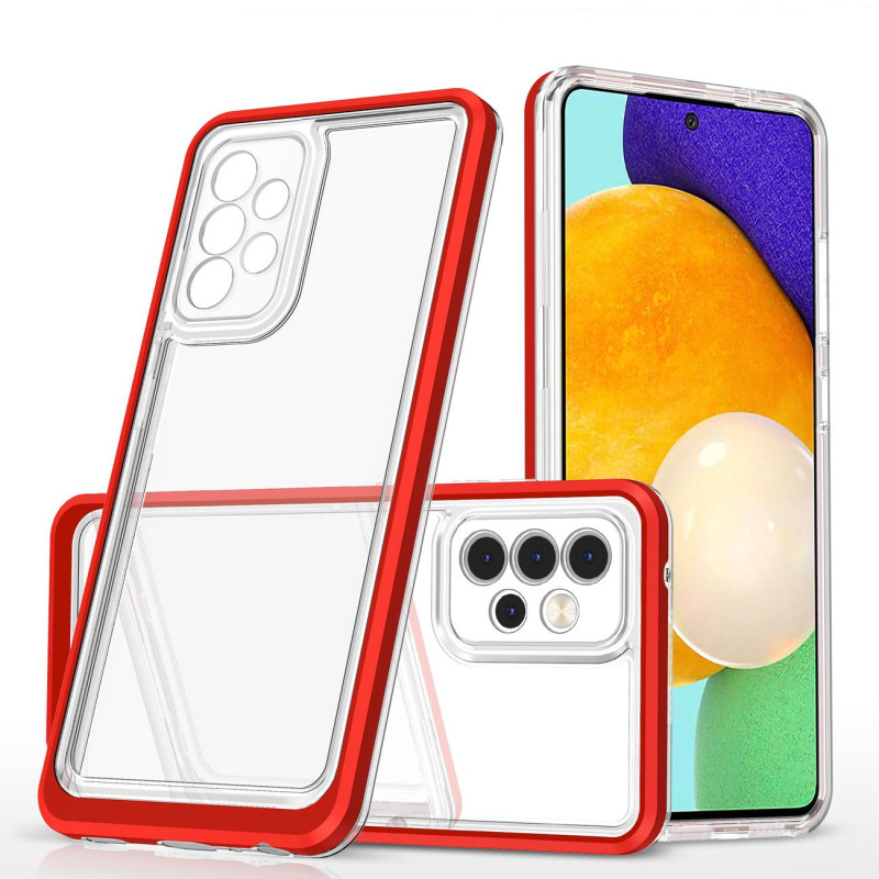 Skaidrus 3in1 dėklas, skirtas Samsung Galaxy A13 5G gelio dangtelis su raudonu rėmeliu