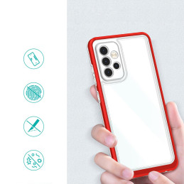 Skaidrus 3in1 dėklas, skirtas Samsung Galaxy A13 5G gelio dangtelis su raudonu rėmeliu