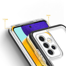 Skaidrus 3in1 dėklas Samsung Galaxy A33 5G gelio dangtelis su juodu rėmeliu