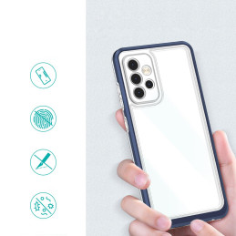 Skaidrus 3in1 dėklas, skirtas Samsung Galaxy A33 5G gelio dangtelis su mėlynu rėmeliu