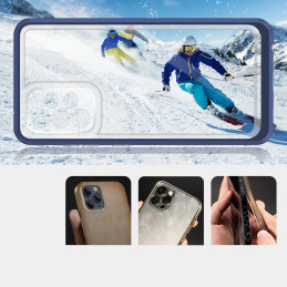 Skaidrus 3in1 dėklas, skirtas Samsung Galaxy A33 5G gelio dangtelis su mėlynu rėmeliu