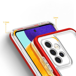 Skaidrus 3in1 dėklas Samsung Galaxy A33 5G gelio dangtelis su raudonu rėmeliu