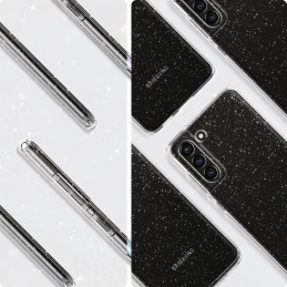 Spigen skystųjų kristalų dėklas, skirtas Samsung Galaxy S21 FE - skaidrus ir blizgantis