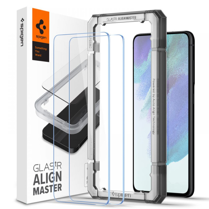 Spigen ALM Glas.tR grūdintas stiklas, skirtas Samsung Galaxy S21 FE - 2 vnt.