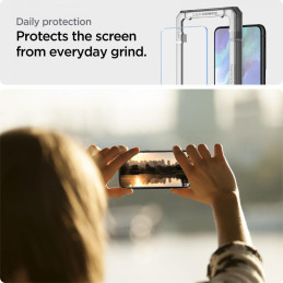 Spigen ALM Glas.tR grūdintas stiklas, skirtas Samsung Galaxy S21 FE - 2 vnt.