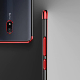 Clear Color gelinis dėklas su metaliniu rėmeliu, skirtas Xiaomi Redmi 8A mėlynai