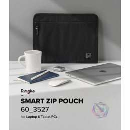Ringke Smart Zip Pouch nešiojamam kompiuteriui iki 13" su stovu - smėlio spalvos