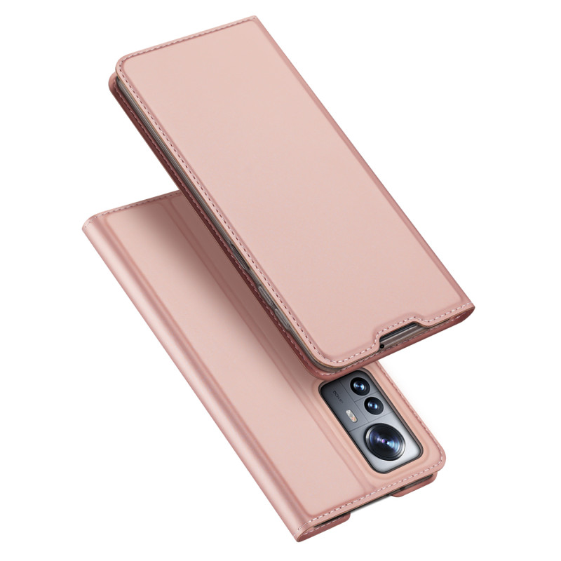 Dux Ducis Skin Pro dėklo dėklo dangtelis su atvartu, skirtas Xiaomi 12 Pro rožinei