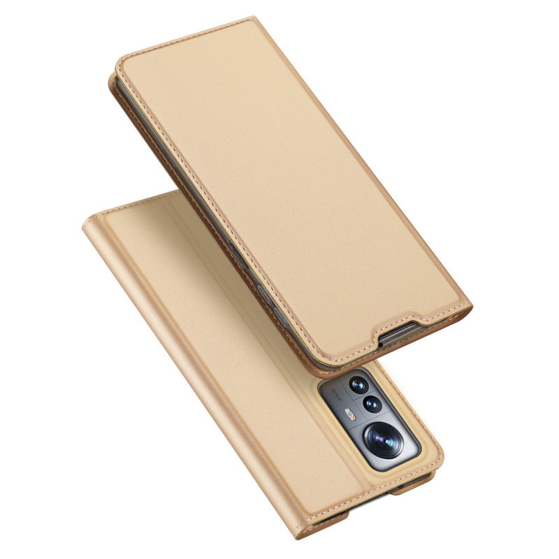 Dux Ducis Skin Pro dėklo dėklo dangtelis su atvartu, skirtas Xiaomi 12 Pro auksui