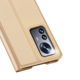 Dux Ducis Skin Pro dėklo dėklo dangtelis su atvartu, skirtas Xiaomi 12 Pro auksui