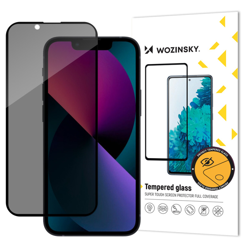 Wozinsky Privacy Glass grūdintas stiklas, skirtas iPhone 14/ 13/ 13 Pro su apsaugos nuo šnipinėjimo privatumo filtru