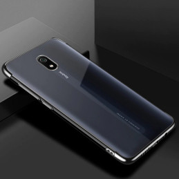 Clear Color dėklas, gelinis dangtelis, dėklas su metaliniu rėmeliu, skirtas Xiaomi Redmi 8A, juodas