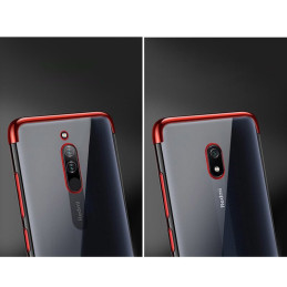 Clear Color dėklas, gelinis dangtelis, dėklas su metaliniu rėmeliu, skirtas Xiaomi Redmi 8A, juodas