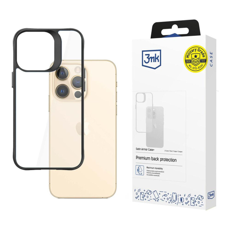 3mk Satin Armor Case+ dėklas, skirtas iPhone 13 Pro Max - skaidrus