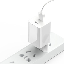 „Baseus Charging Quick Charger“ CCALL-BX02 tinklo USB-A 24W QC 3.0 įkroviklis – baltas