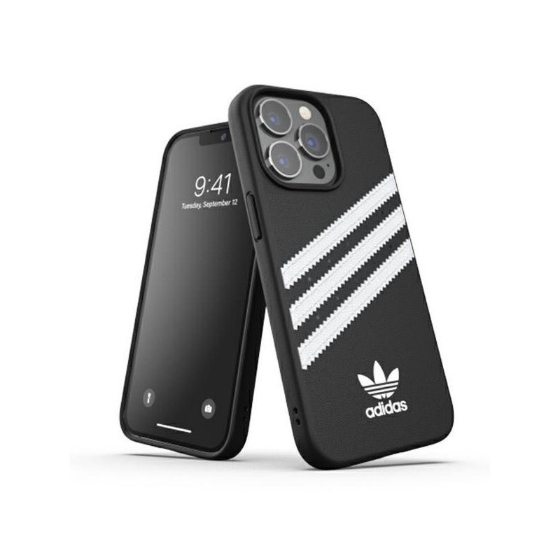 Adidas OR Molded Case PU skirtas iPhone 13 Pro / iPhone 13 - juodai baltas