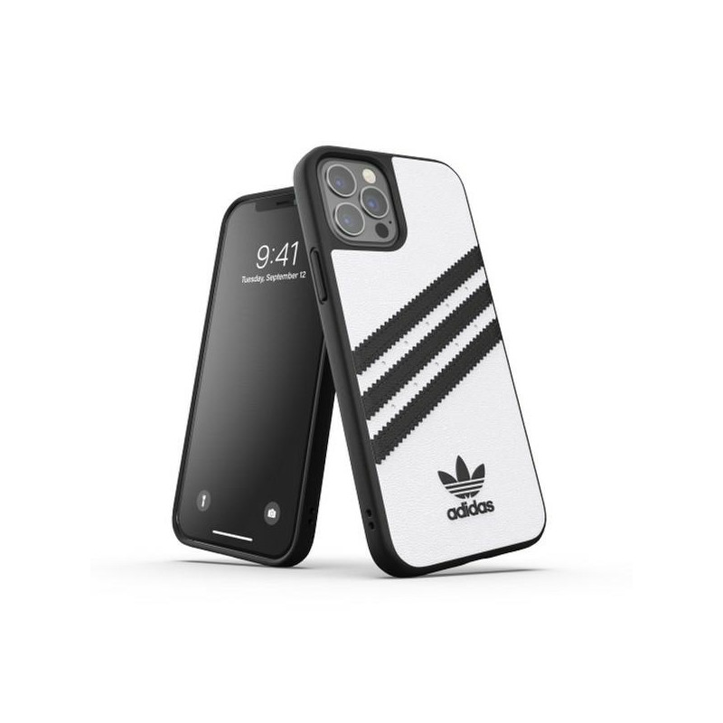 Adidas OR Molded Case PU, skirtas iPhone 12 Pro - juoda ir balta