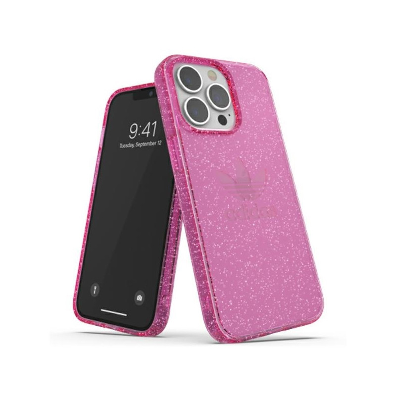 Adidas OR Protective Clear Case Glitter dėklas iPhone 13 Pro / iPhone 13 - rožinis