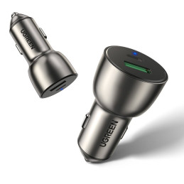 Ugreen automobilinis įkroviklis USB / USB Type C Quick Charge 3.0 Power Delivery 36 W 3 A pilka (CD213 60980)