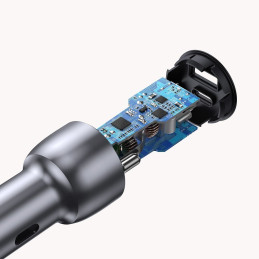Ugreen automobilinis įkroviklis USB / USB Type C Quick Charge 3.0 Power Delivery 36 W 3 A pilka (CD213 60980)