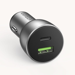 Ugreen automobilinis įkroviklis USB / USB Type C Quick Charge 3.0 Power Delivery 36 W 3 A pilka (CD213 60980)