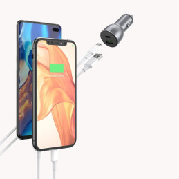 Ugreen automobilinis įkroviklis USB / USB Type C Quick Charge 3.0 Power Delivery 36 W 3 A pilka (CD213 60980)