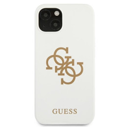 Guess Silicone 4G Logo dėklas iPhone 13 mini - baltas